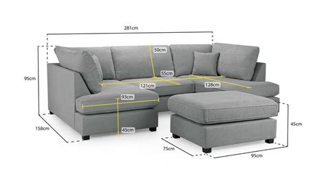 Carnaby Grey U Shape Corner Sofa Including Foot Stool Bedworld