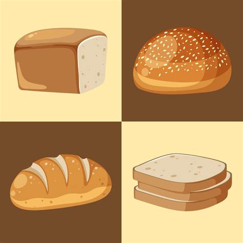 Premium Vector Variety Of Bread Illustrations