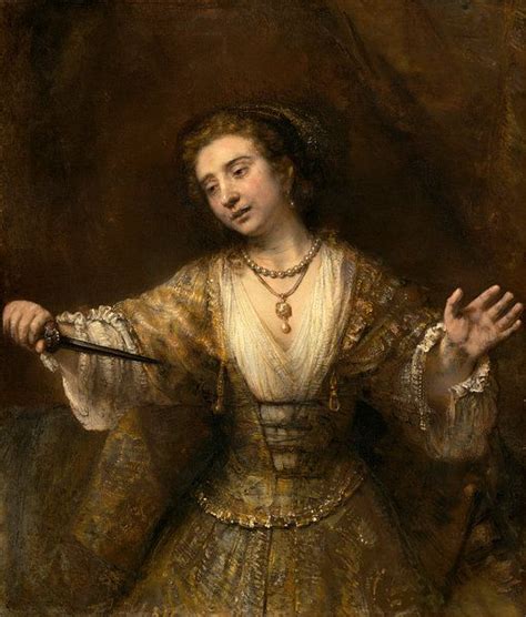 Rembrandt Van Rijn Lucretia Op Canvas Behang Poster En Meer