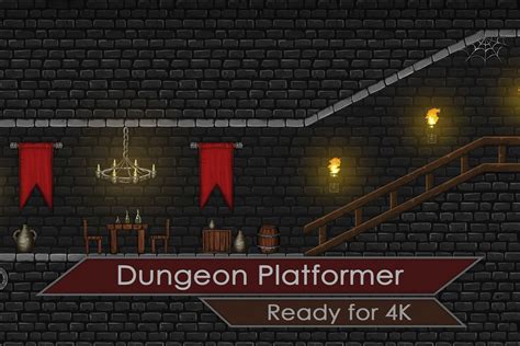 Hand Painted Platformer Dungeon 2D Environments Unity Asset Store