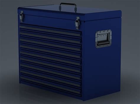 Metal Portable Tool Box with Drawers 3D model rigged | CGTrader