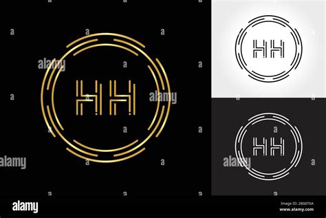 Hh Logo Design Vector Template Initial Circle Letter Hh Vector