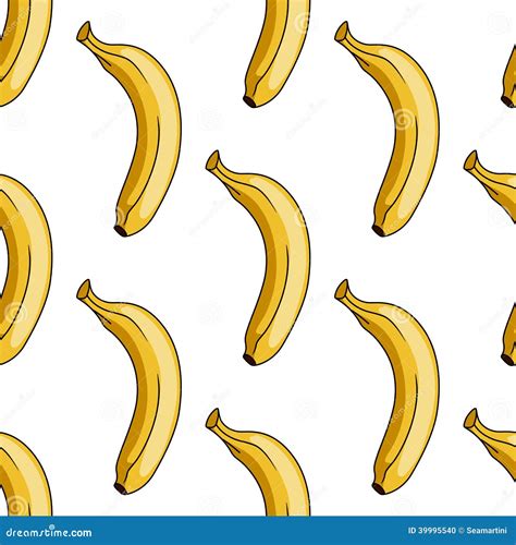 Seamless Pattern Of Yellow Banana Stock Vector Illustration Of Peel