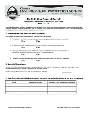 Fillable Online Epa Guam Vehicle Air Pollution Control Statement Fax