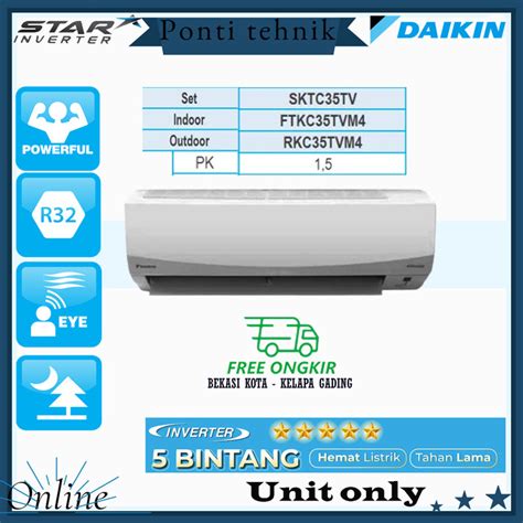 Jual AC DAIKIN STAR INVERTER FTKC 35TVM4 1 5 PK HANYA UNIT Kota