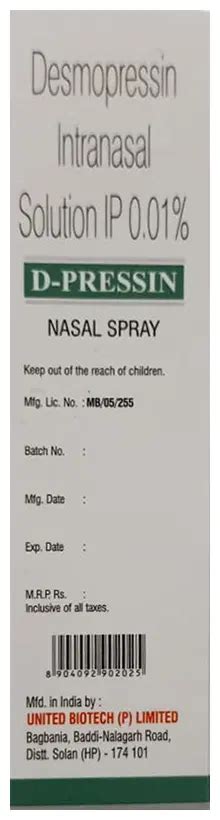 Ddavp Desmopressin Acetate Nasal Spray Silk Pharmacy