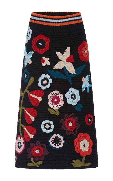 Floral Knit Appliqué Skirt By Red Valentino Now Available On Moda