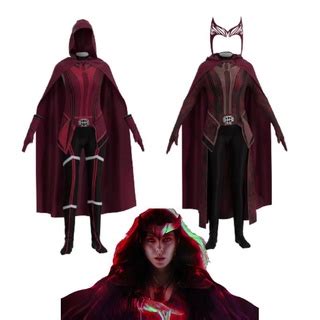 Halloween Cosplay Adultos Niños Marvel Bruja Escarlata Juego De Rol