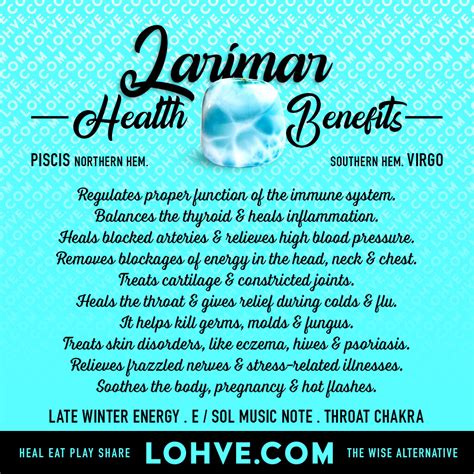 The Health Benefits Of Larimar — LOHVE — The Wise Alternative