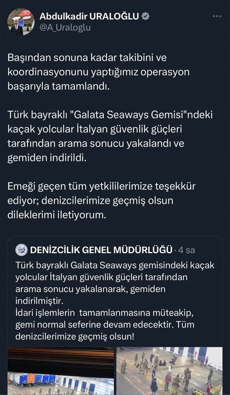 Yekvücut on Twitter Ulaştırma ve Altyapı Bakanı A Uraloglu