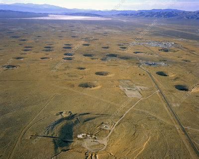 Nevada Test Site atom bomb craters - Stock Image - C022/9676 - Science ...