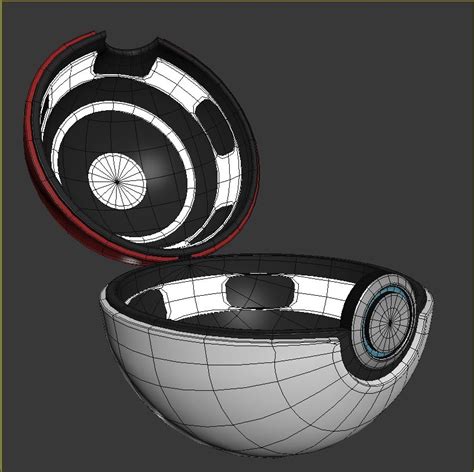 3d model realistic pokeball