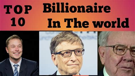 Top 10 Billionaire In The World Ll Billionaire Of The World Ll Richest