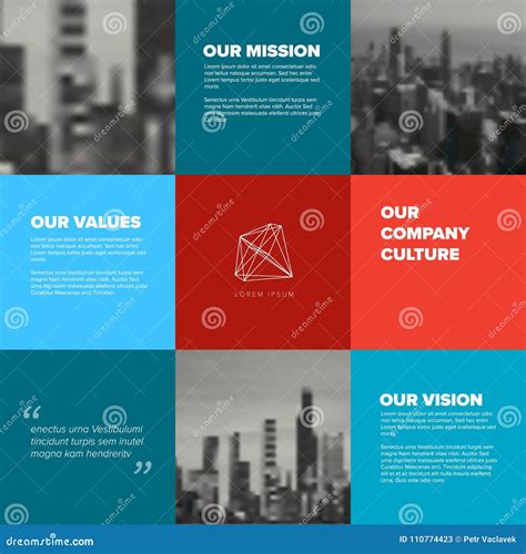 Company Mission, Vision Values Template Stock Vector - Illustration of