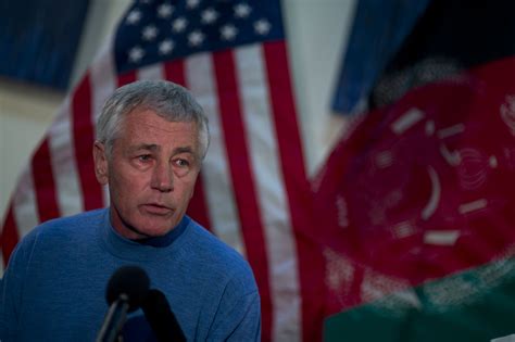 U S Defense Secretary Chuck Hagel Briefs Reporters In Kabul