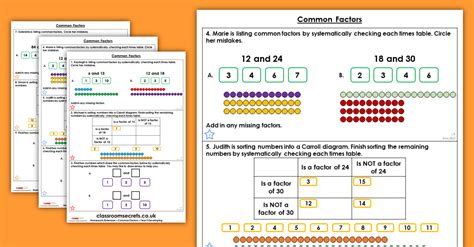 Common Factors Year 5 Worksheet FactorWorksheets