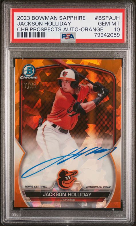 Bowman Sapphire Chrome Prospects Autographs Orange Jackson