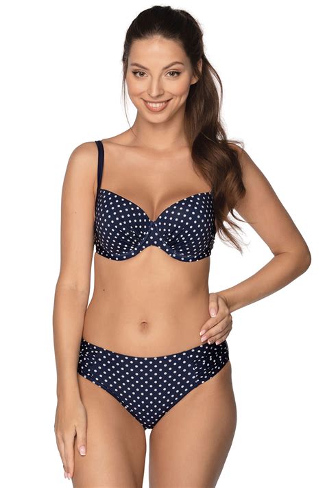 Gaia Dame Bikini Bh Push Up B Gel Gepolsterte Schalen Getupft