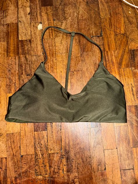 Cotton On Army Olive Green Bikini Bra Top Women S Fashion Swimwear