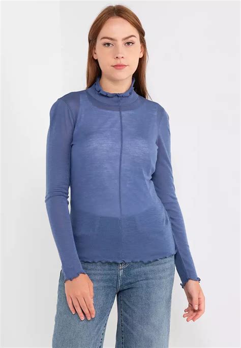 Buy And Other Stories Frilled Tight Mock Neck Top 2024 Online Zalora