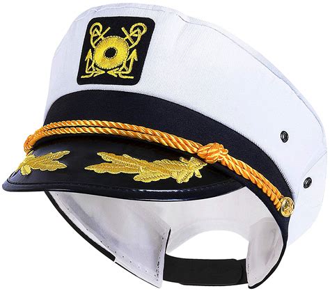 Sailor Ship Yacht Boat Captain Hat Navy Marines Admiral Cap Hat White ...