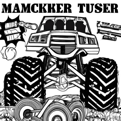 P Gina Para Colorear De Monster Truck Competition Crush Creative Fabrica