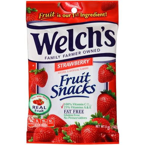 Welch S Strawberry Fruit Snacks 5 Oz