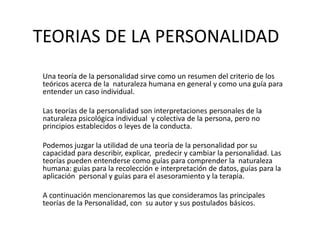 Teorias De La Personalidad PPT