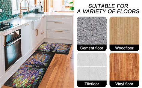 Amazon Hebe Boho Anti Fatigue Mats For Kitchen Floor Set Of