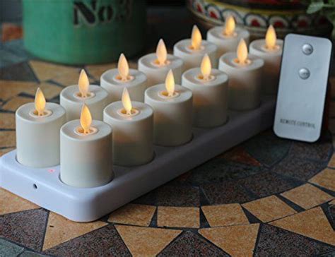 NONNOZGF Rechargeable Flameless Votives Moving Flame Wick LED Tealight