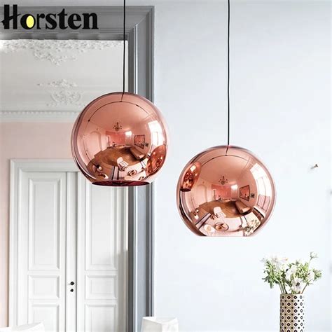 Horsten Nordic Hause Globus Glas Anhänger Lampe Silber Gold Kupfer