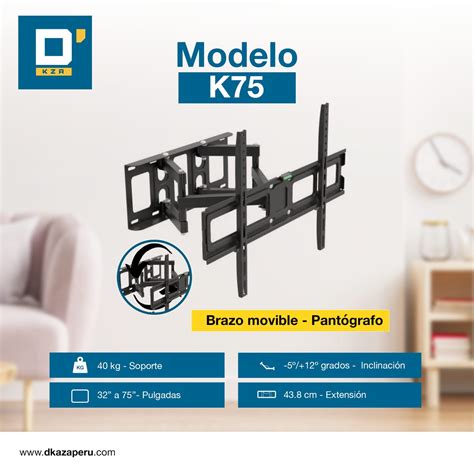 Ripley RACK PARA TV MOVIBLE K75 DE 42 75 BRAZO REFORZADO