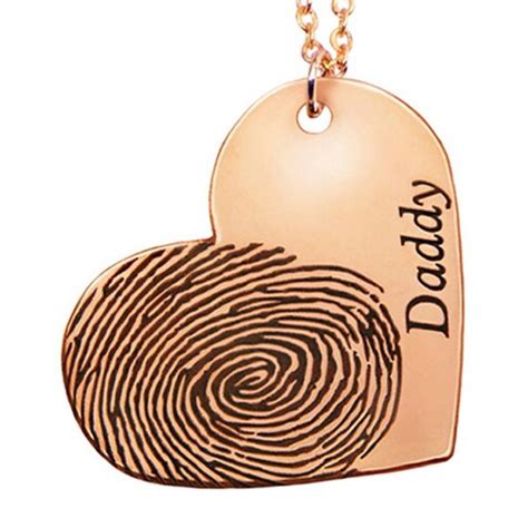 Custom Fingerprints Heart Necklace Etsy