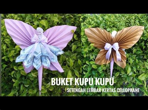 Tutorial Buket Uang Kupu Kupu Hanya Menggunakan Setengah Lembar Kertas