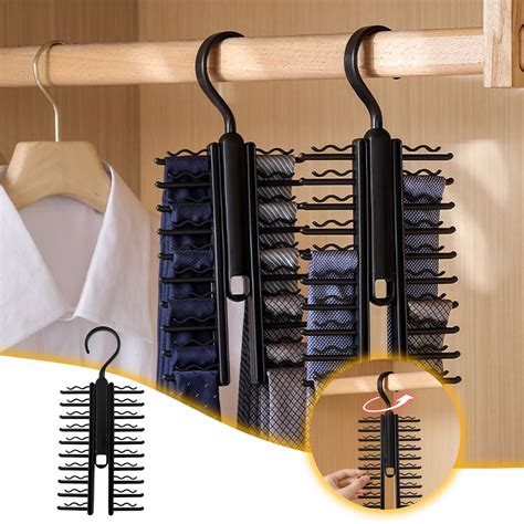 tie rack hanger premium wooden tie organizer storage capacity tie
