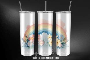 Rainbow Pastel Tumbler Sublimation Desin Graphic By Babydell Art