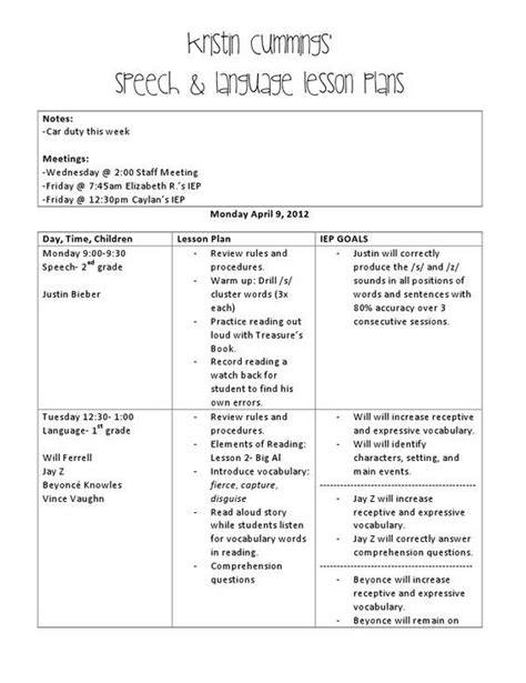 Simply Speech Speech And Language Speech Lessons Lesson Plan Templates