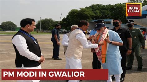 Prime Minister Narendra Modi Lands At The Indian Air Force Station In