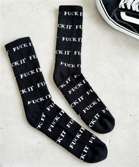 セールHUF ハフ ファックイットロゴリブソックス FUCK IT SOCKSソックス 靴下HUFハフのファッション通販