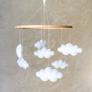 Felt Cloud Baby Mobile Cloud Crib Mobile Nursery Decor Etsy