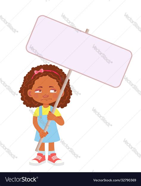 African Girl Holding Banner Royalty Free Vector Image