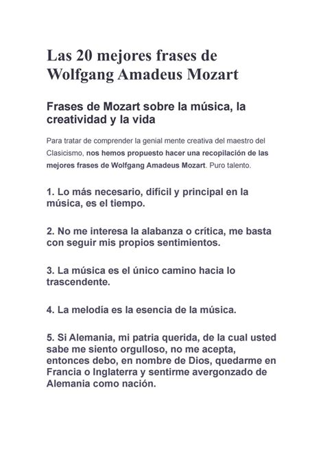 Introducir Imagen Frases De Mozart Sobre La Musica Abzlocal Mx