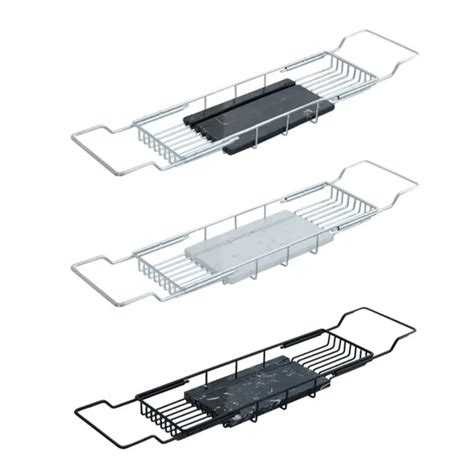 PLATEAU DE BAIGNOIRE Caddy Étagère de bain extensible Porte serviettes