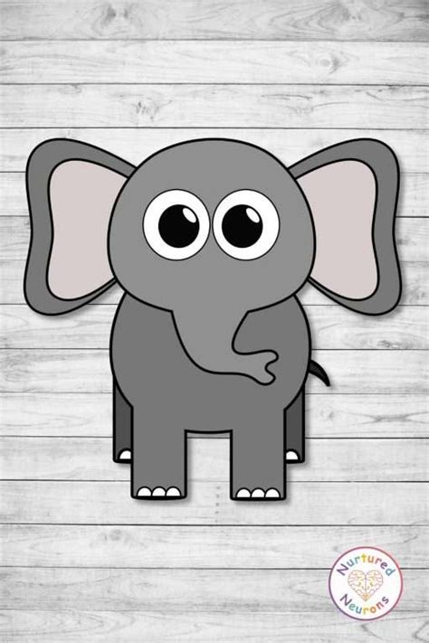 Build a Cute Elephant (Printable Cut and Paste Craft) - Nurtured Neurons