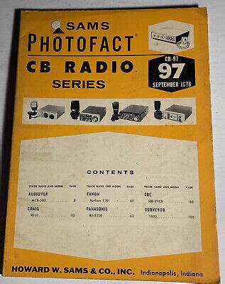 Vintage Sams Photofacts Cb Radio Series Cb September A Ebay