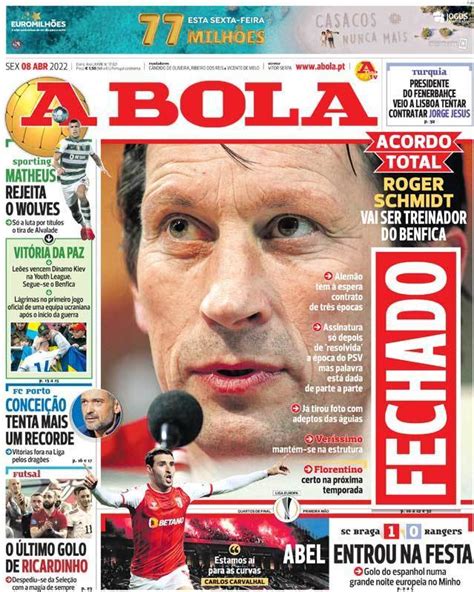 Capa Jornal A Bola Abril Capasjornais Pt