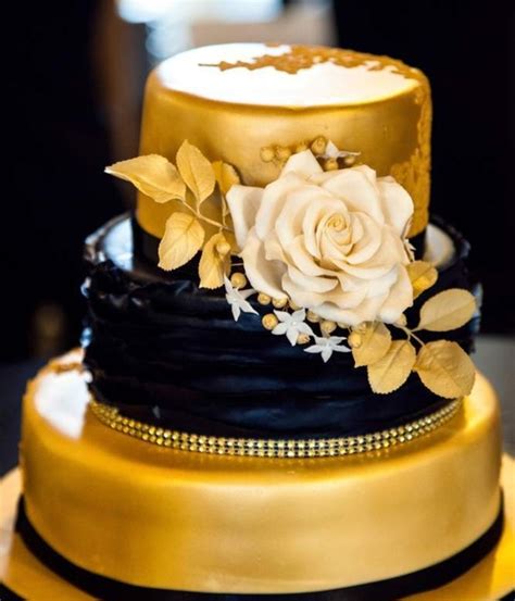 Unconventionally Beautiful Black And Gold Wedding Cakes