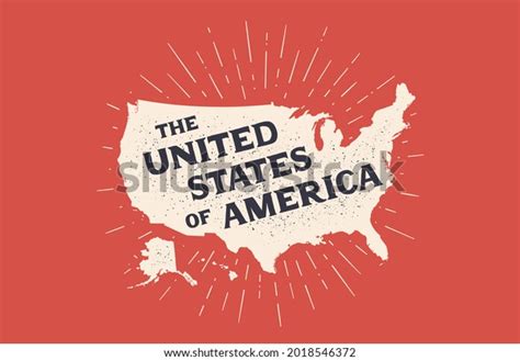 Usa Poster Map United States America 库存插图 2018546372 Shutterstock