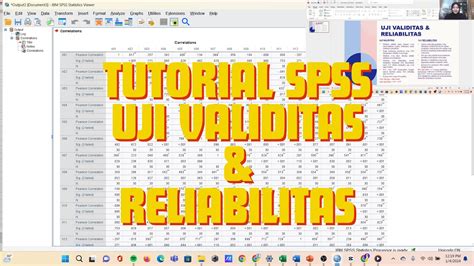 Tutorial Uji Validitas Reliabilitas Menggunakan Spss Youtube