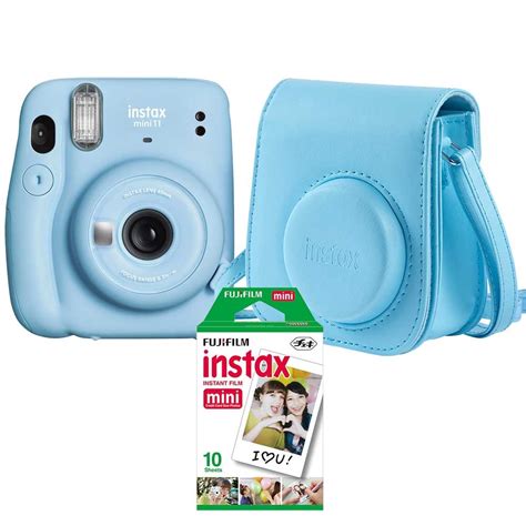 Kit câmera Instantânea Fujifilm instax mini 11 azul bolsa filme